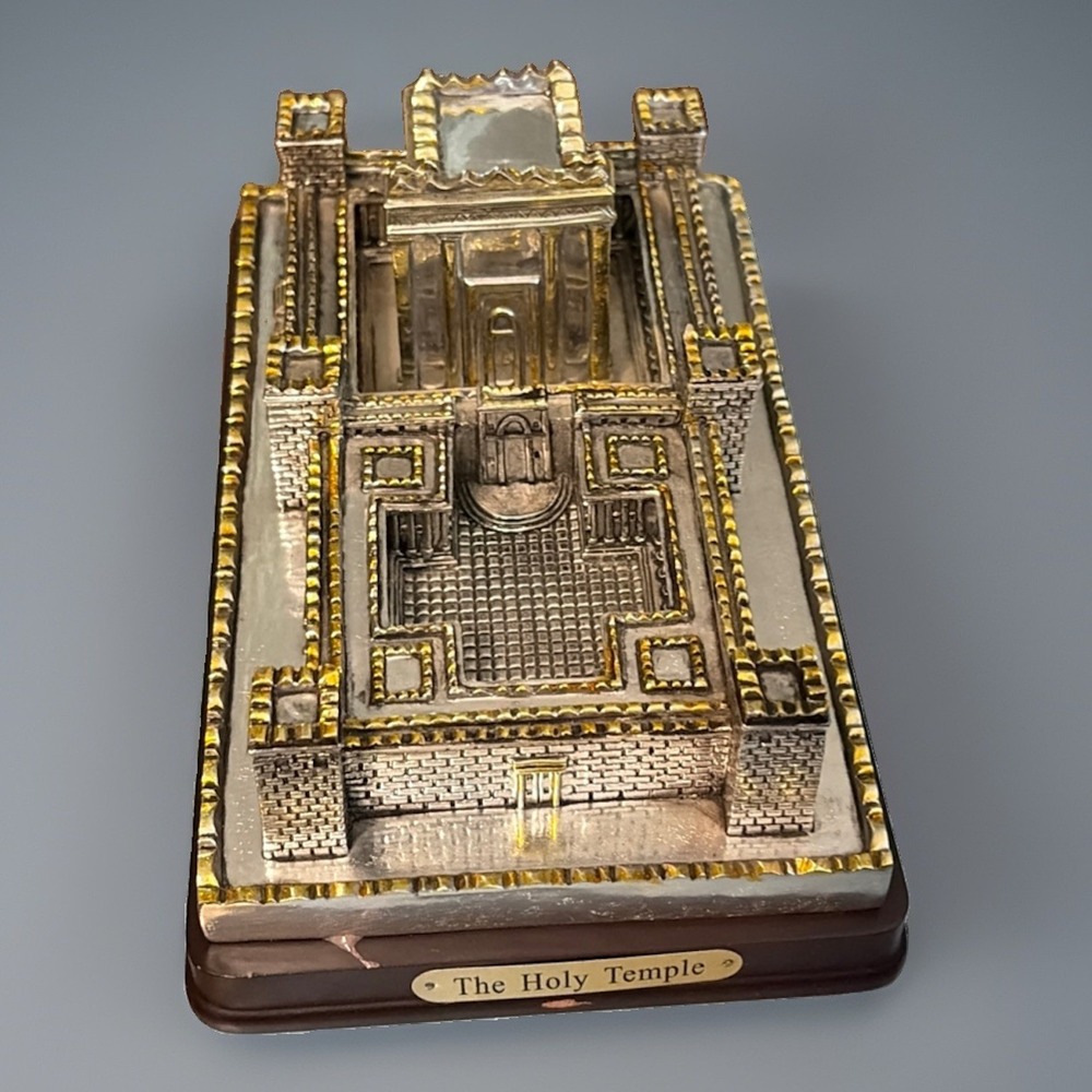 Holy Land Market Statue Temple Jerusalem King Herod Gold Silver Plated‎ Israel